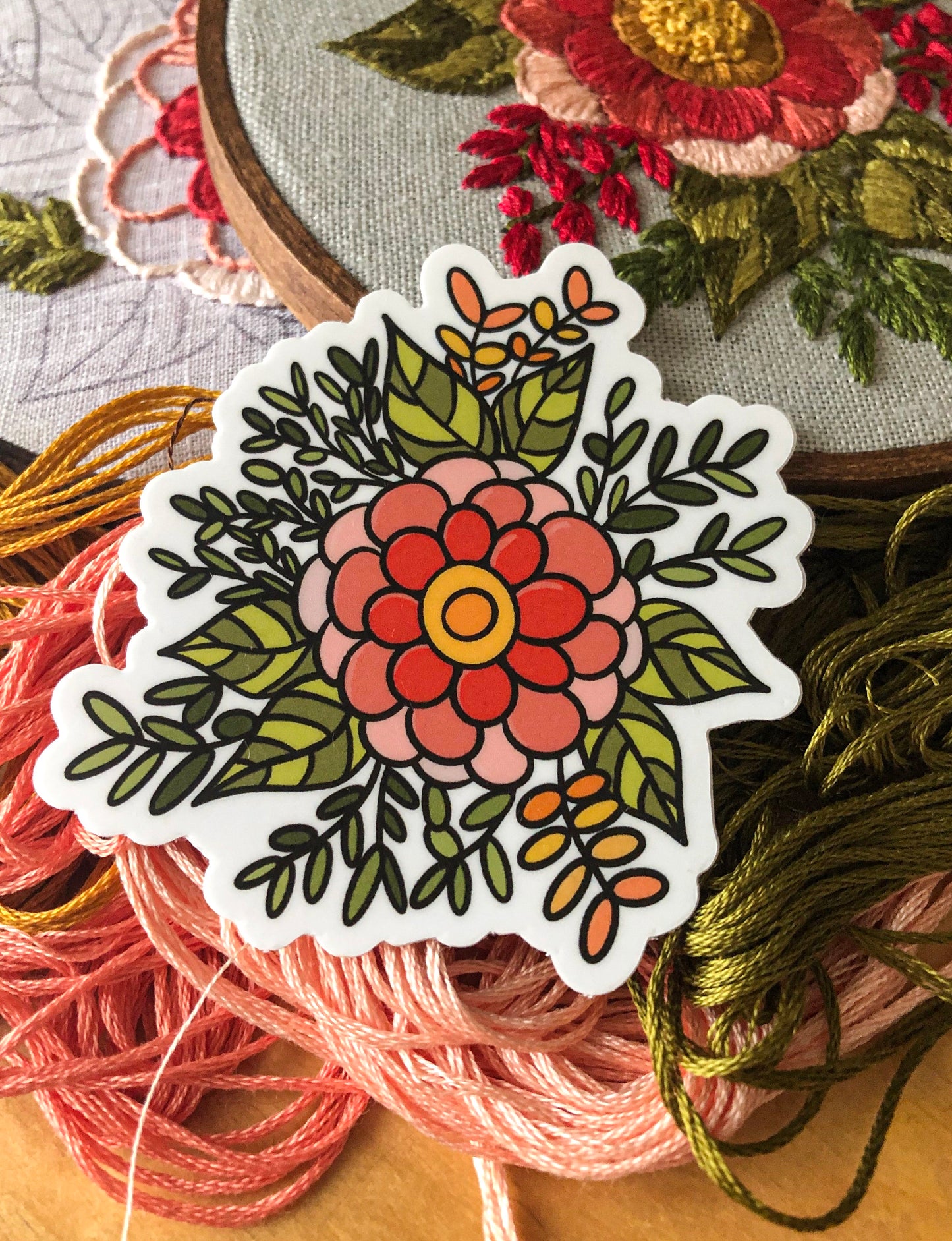 Floral vinyl sticker